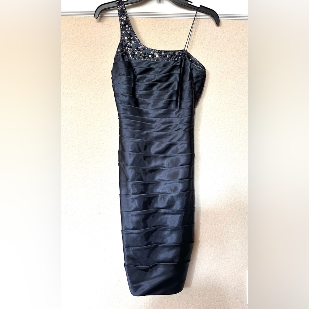 Adrianna Papell One Shoulder Satin Dress